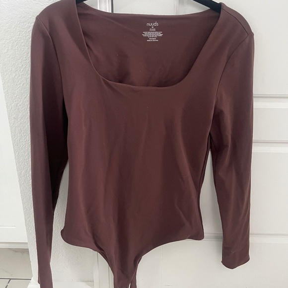 Nuuds Brown Square Neck Bodysuit - Picture 1 of 1